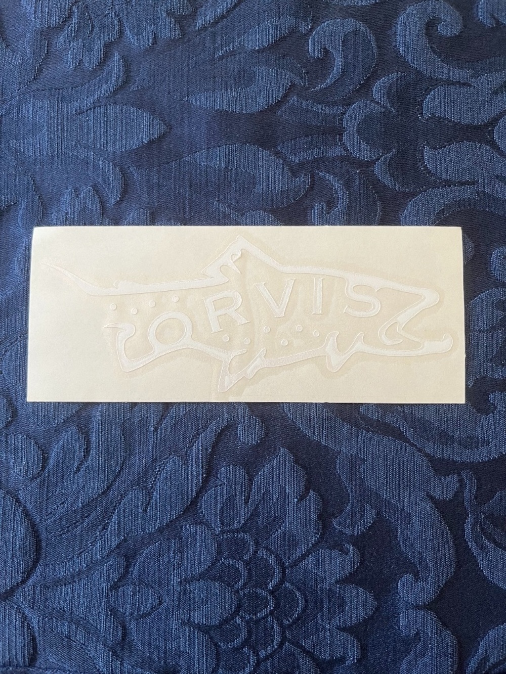 NEW Orvis fly fishing trout fish decal sticker white & clear